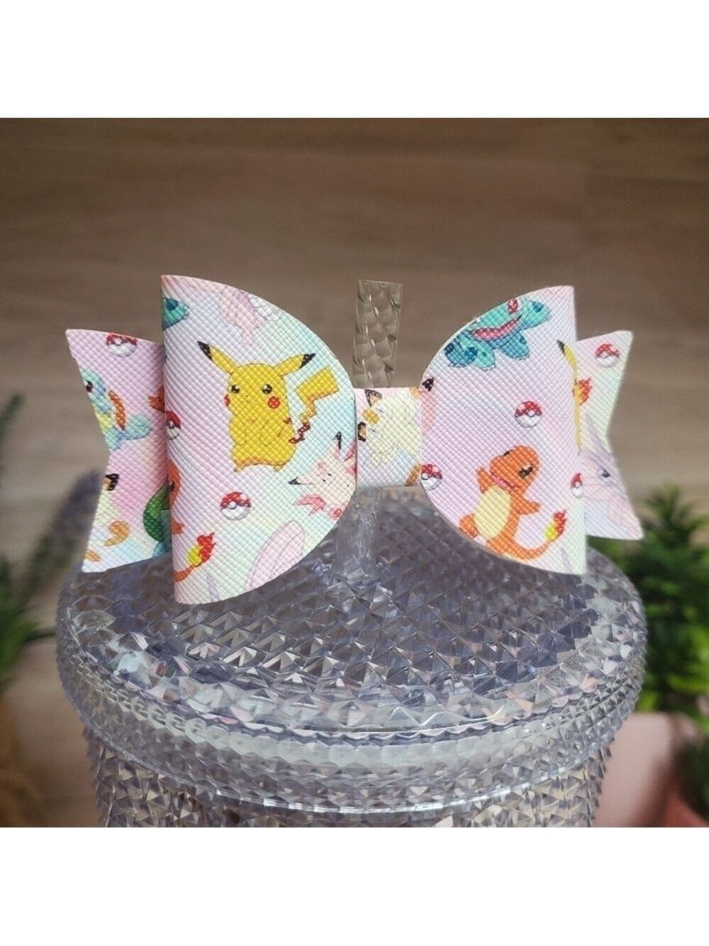 Pokemon Bow Straw Topper Tumbler Accessory